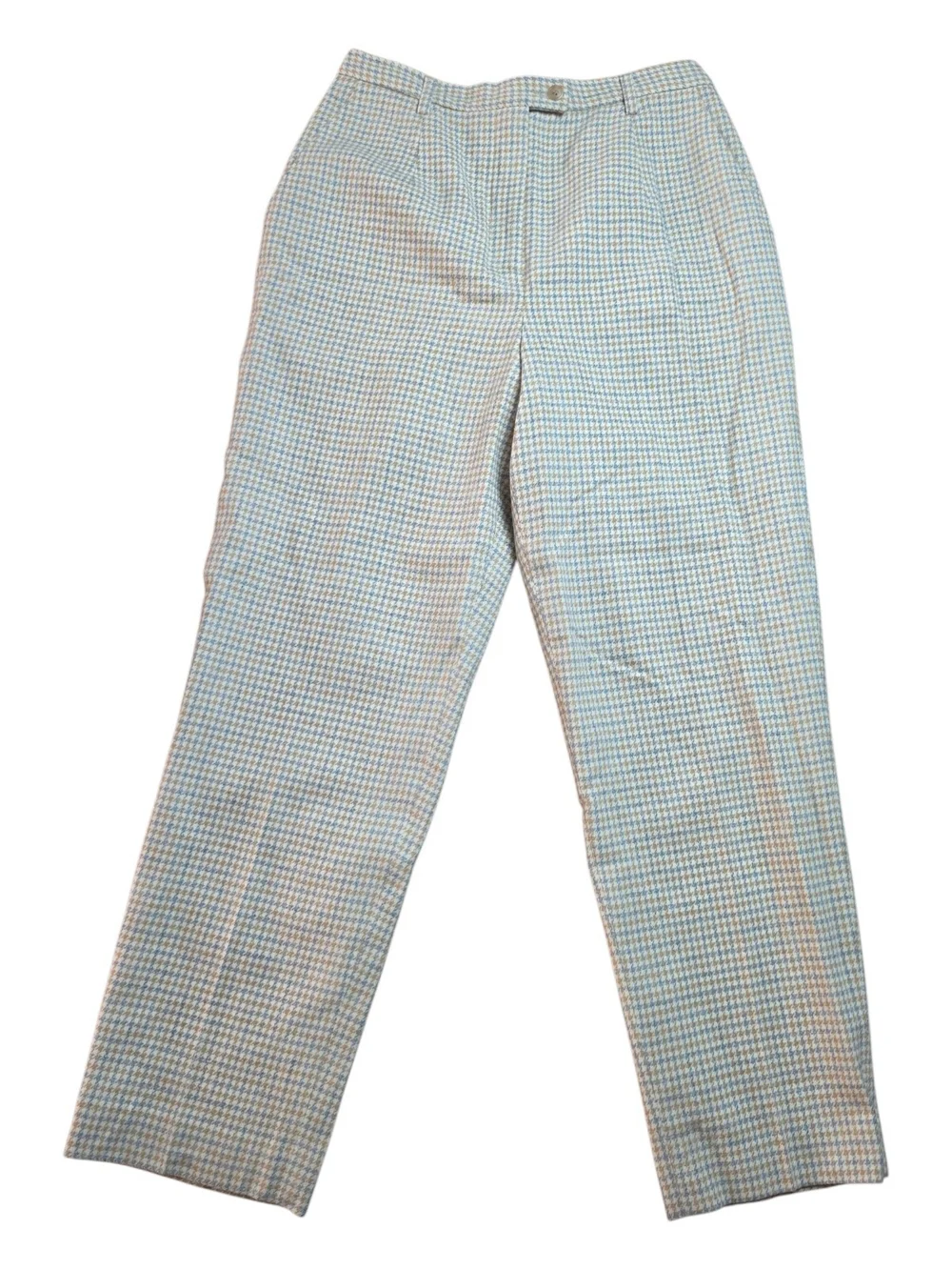 PENDLETON | 100% Virgin Wool Houndstooth High Rise Trousers USA | 12 Petite